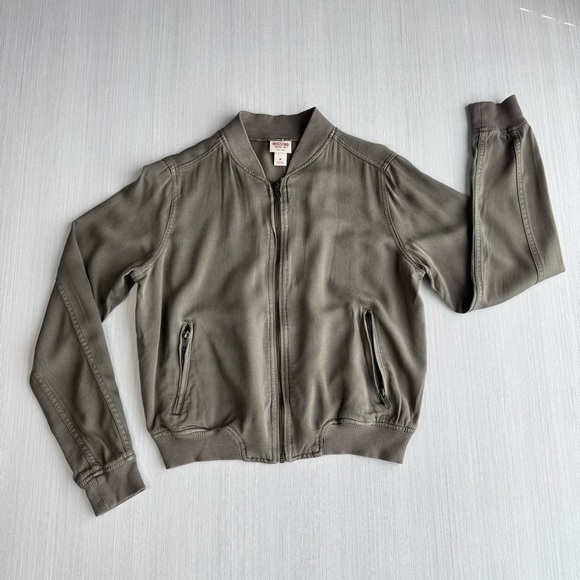 Mossimo Supply Co. Bomber Jacket M Olive Green Pocket Casual Streetwear - Picture 6 of 12
